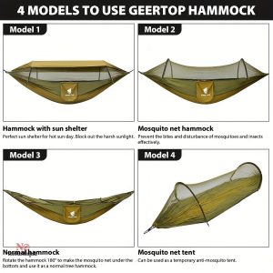 Hamac extérieur avec filet anti-moustiques intégré