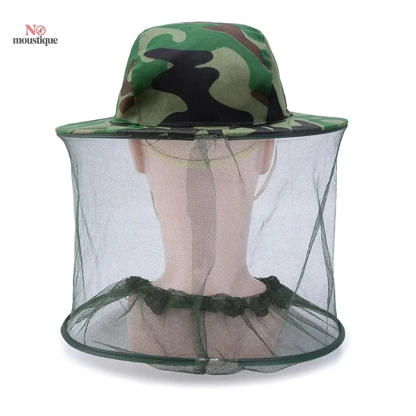 Accessoire de camping : chapeau anti-insectes en maille