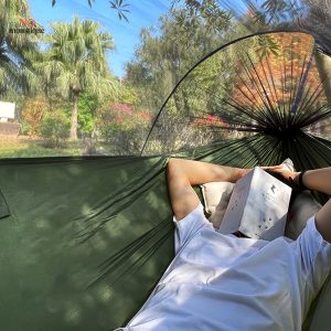 Hamac de camping pliable 3-en-1 avec moustiquaire