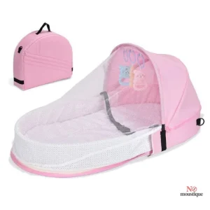 Lit berceaux pliable pour bébé avec moustiquaire