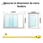 Moustiquaire adhésive, maille grise pour intérieur