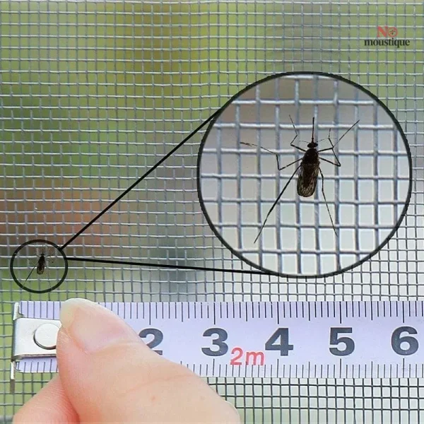 Moustiquaire pour fenêtre, maille grise anti-insectes