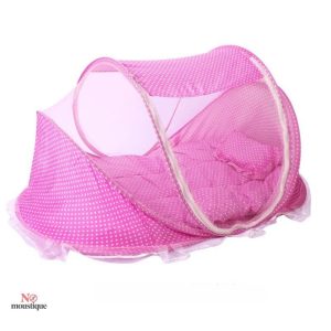 Moustiquaire bébé rose trois pièces pour l'été