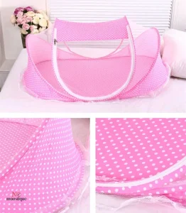 Protection anti-insectes bébé, moustiquaire rose estivale