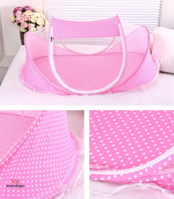 Protection anti-insectes bébé, moustiquaire rose estivale