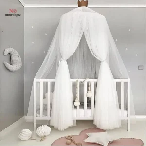 Moustiquaire couronne princesse en maille blanche