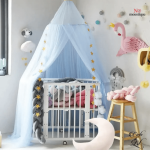 Moustiquaire décorative bleue en forme de couronne