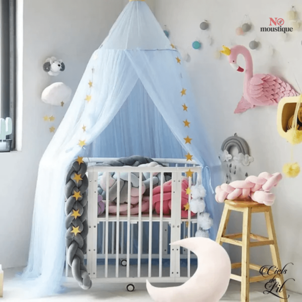 Moustiquaire décorative bleue en forme de couronne