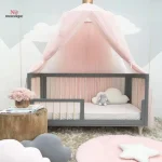 Moustiquaire princesse rose en maille pour lit d'enfant