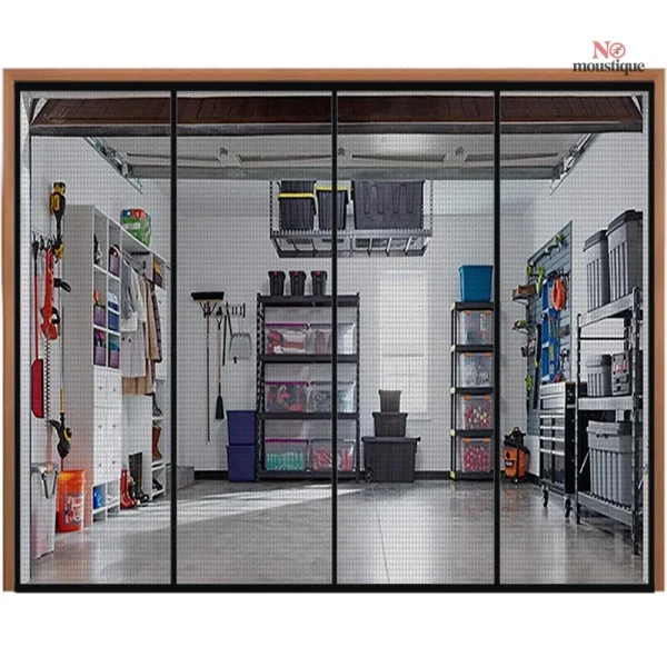 Moustiquaire en maille magnétique pour garage