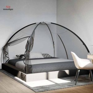 Moustiquaire noire mongole avec portes 200x200 cm