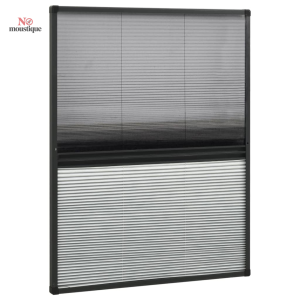 Fenêtre en aluminium avec moustiquaire plissée et auvent