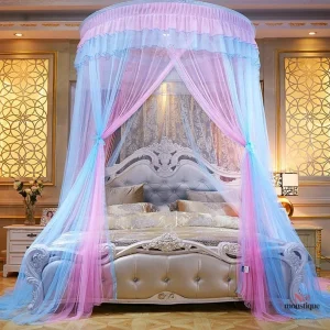 Moustiquaire de lit suspendue 2 places royale féerique