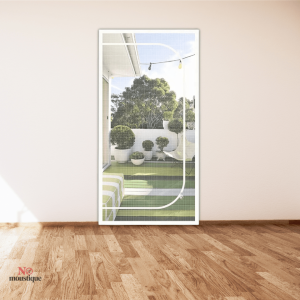 Porte moustiquaire avec zip, couleur blanche et design pratique