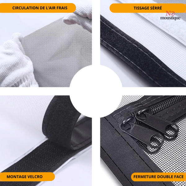 Rideau de porte anti-insectes en toile noire