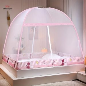 Tente moustiquaire rose motif chats câlins