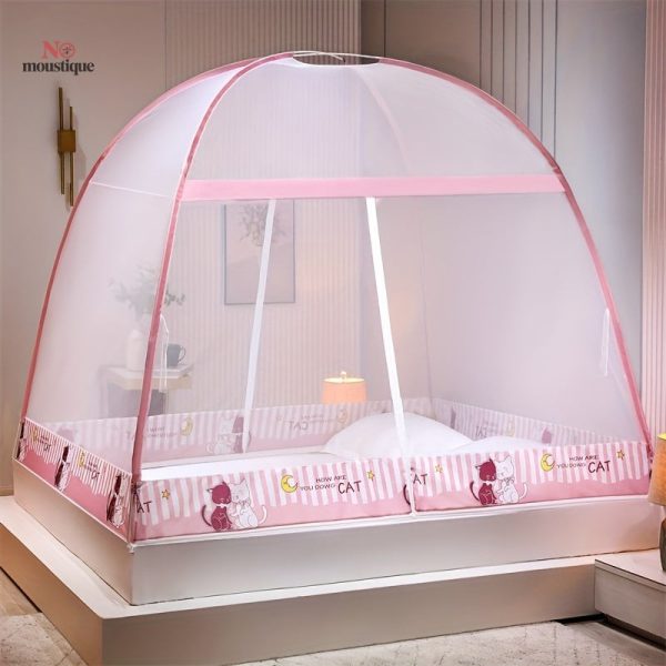 Tente anti-insectes rose pour enfants avec motifs ludiques